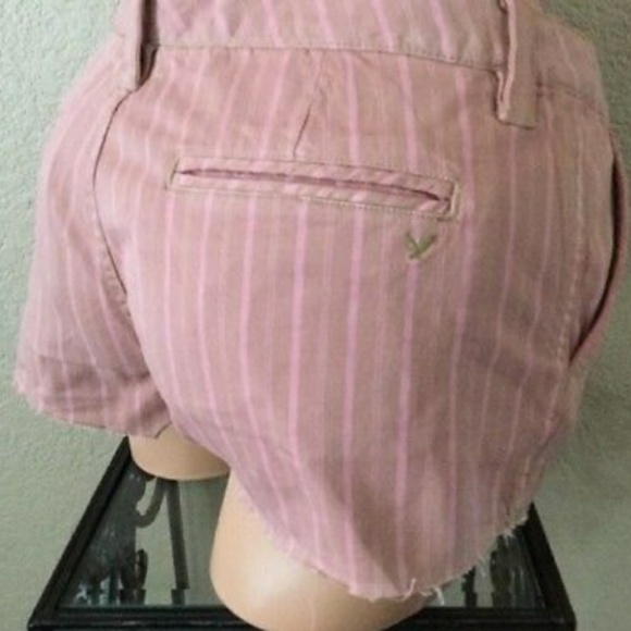 NWT AE AMERICAN EAGLE PINK STRIPE CAMPFIRE SHORTS- - Picture 6 of 8